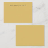 Brass Yellow Minimalist Plain Modern Aesthetic Notitiekaartje (Voorkant / Achterkant)