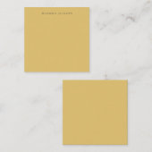 Brass Yellow Minimalist Plain Modern Aesthetic Notitiekaartje (Voorkant / Achterkant)