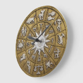Brass Zodiac Wheel Grote Klok (Hoek)