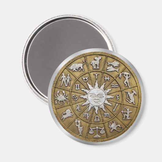 Brass Zodiac Wheel Magneet (Voorkant / Achterkant)