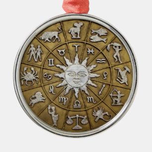Brass Zodiac Wheel Metalen Ornament