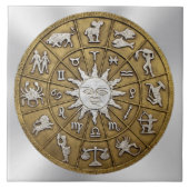 Brass Zodiac Wheel Tegeltje (Voorkant)