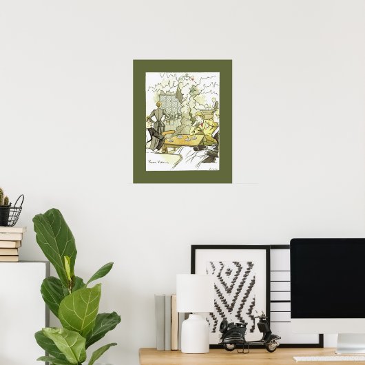 Brasserie à Femmes~Women in Brasserie~Pierre Vidal Poster (Thuiskantoor)