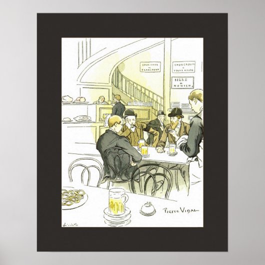 Brasserie Allemande ~ German Brewery ~ Pierre Vida Poster (Voorkant)