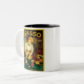  Brasso Metal Pools Ad Tweekleurige Koffiemok (Voorkant links)