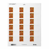 Brassy en helder geschilderde Abstracte kunst Etiket (Full Sheet)