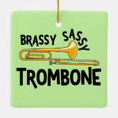 Brassy Sassy Trombone Keramisch Ornament (Achterkant)