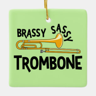 Brassy Sassy Trombone Keramisch Ornament