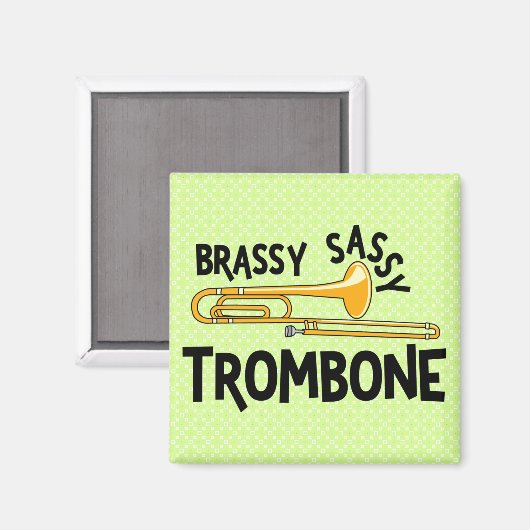 Brassy Sassy Trombone Magneet (Voorkant / Achterkant)