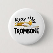 Brassy Sassy Trombone Ronde Button 5,7 Cm (Voorkant)