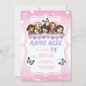 Brat Doll Airbrush verjaardagsuitnodiging Kaart (Voorkant)