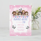 Brat Doll Airbrush verjaardagsuitnodiging Kaart (Staand voorkant)