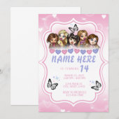 Brat Doll Airbrush verjaardagsuitnodiging Kaart (Voorkant / Achterkant)