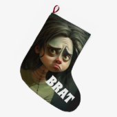 BRAT FUNNY KERSTMIS STOUT MEISJE  GROTE KERSTSOK (Voorkant (Hangend))