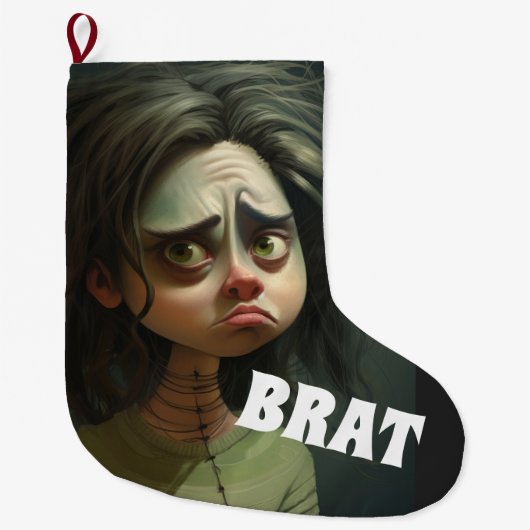 BRAT FUNNY KERSTMIS STOUT MEISJE  GROTE KERSTSOK (Voorkant)