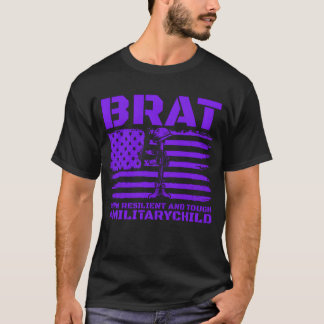 BRAT Geboren Veerkrachtig Enough MilitairKindmilit T-shirt