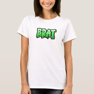 Brat graffiti-stijlontwerp met merk 1 t-shirt