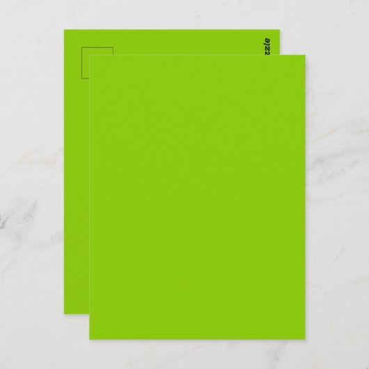Brat Green Solid Color Briefkaart (Voorkant / Achterkant)