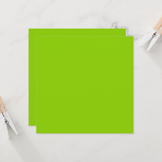 Brat Green Solid Color Kaart (Voorkant / Achterkant in situ)