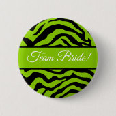 Brat groene Zebra print Ronde Button 5,7 Cm (Voorkant)