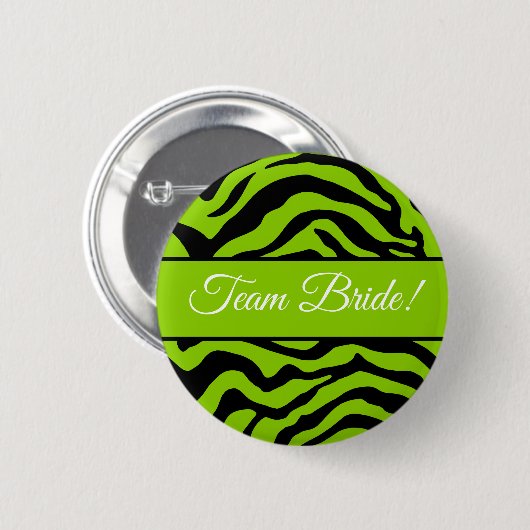Brat groene Zebra print Ronde Button 5,7 Cm (Voorkant /achterkant)