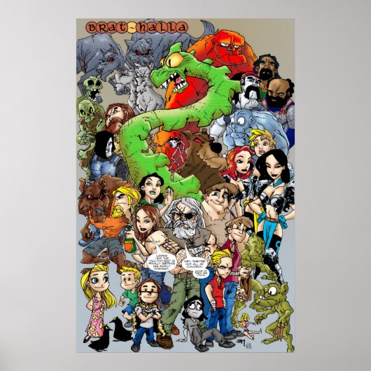 Brat-halla Cast Poster (Voorkant)