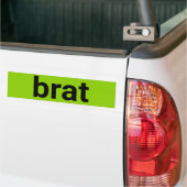 Brat moderne typografie zwarte limoen groen cool bumpersticker (Op Truck)