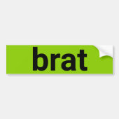 Brat moderne typografie zwarte limoen groen cool bumpersticker (Voorkant)
