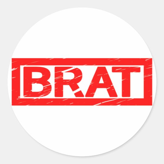 Brat Stamp Ronde Sticker (Voorkant)