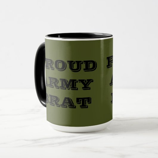 Brat van het mok Proud Army (Voorkant links)