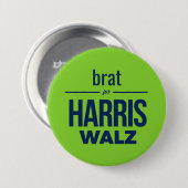 brat voor Harris Walz Ronde Button 7,6 Cm (Voorkant /achterkant)