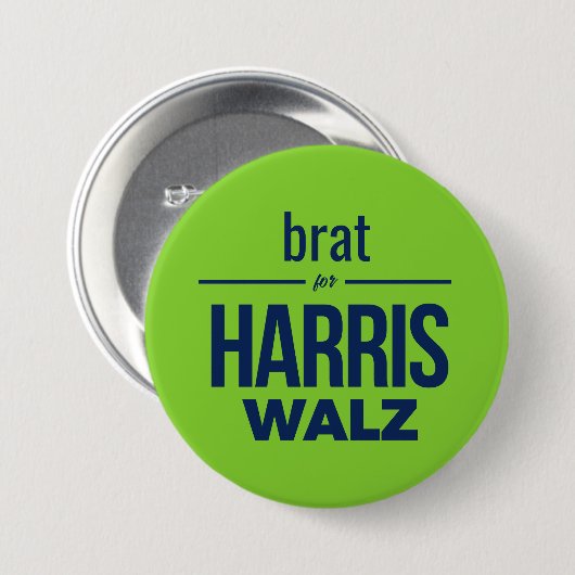 brat voor Harris Walz Ronde Button 7,6 Cm (Voorkant /achterkant)