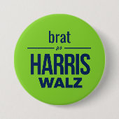 brat voor Harris Walz Ronde Button 7,6 Cm (Voorkant)