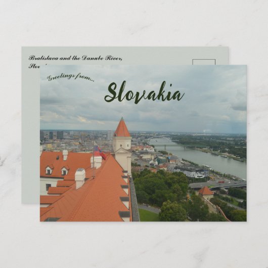 Bratislava and the Danube River in Slovakia Briefkaart (Voorkant / Achterkant)