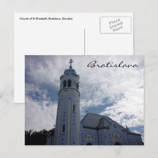 bratislava - blauwe kerk briefkaart (Voorkant / Achterkant)