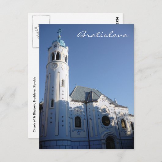 bratislava : blauwe kerk zon briefkaart (Voorkant / Achterkant)