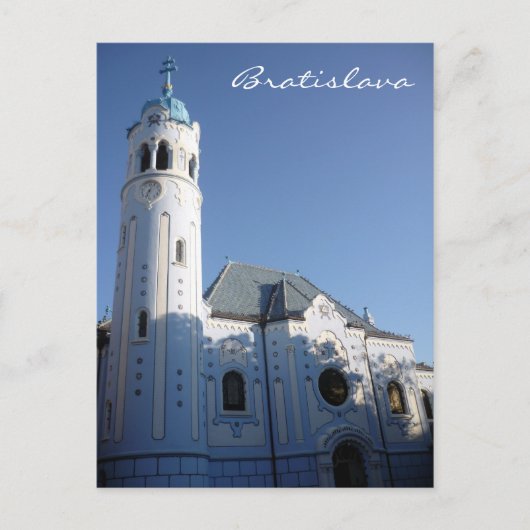 bratislava : blauwe kerk zon briefkaart (Voorkant)