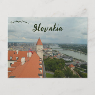 Bratislava en de Donau in Slowakije Briefkaart