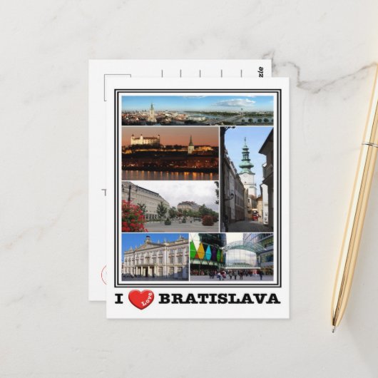 Bratislava - I Love - Slovakia - Briefkaart (Voorkant / Achterkant in situ)