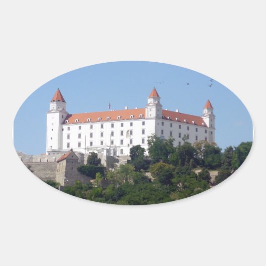 bratislava - kasteel ovale sticker (Voorkant)