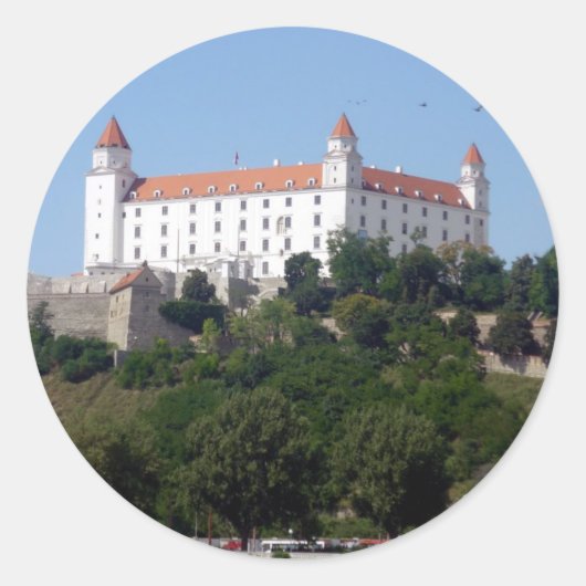 bratislava - kasteel ronde sticker (Voorkant)