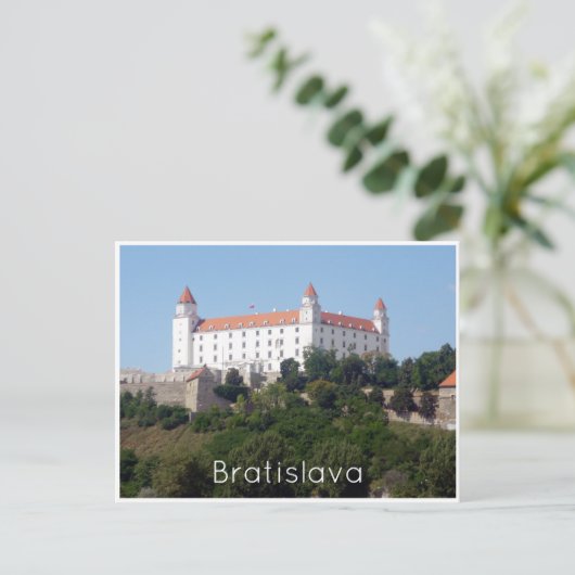 bratislava kasteel wit briefkaart (Staand voorkant)