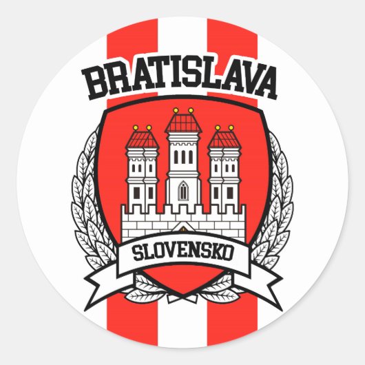 Bratislava Ronde Sticker (Voorkant)
