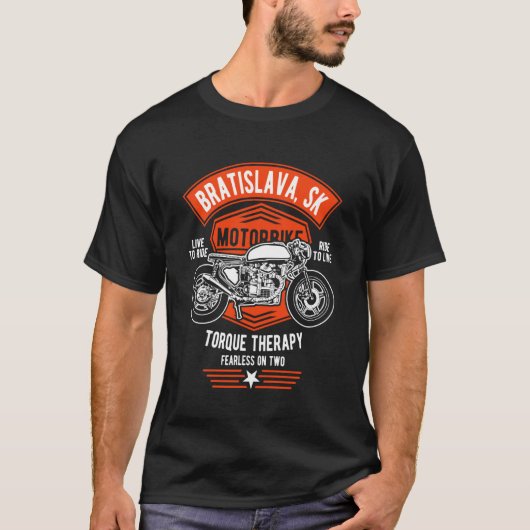 Bratislava SK Retro Motorfiets Design T-shirt (Voorkant)