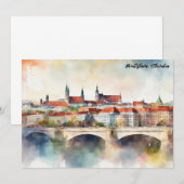 Bratislava Slovakia Watercolor Painting Panorama  Kaart (Voorkant / Achterkant)