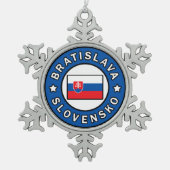 Bratislava Slovensko Tin Sneeuwvlok Ornament (Voorkant)