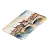Bratislava Slowakije Aquarel Schilderij Panorama Magneet (Linkerzijde)