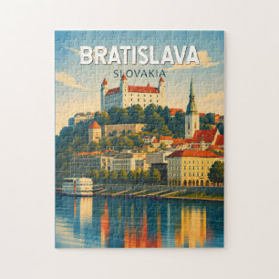 Bratislava Slowakije Illustratie Reis Kunst Retro Legpuzzel