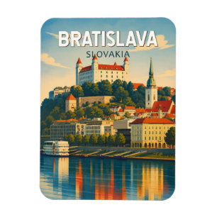 Bratislava Slowakije Illustratie Reis Kunst Retro Magneet