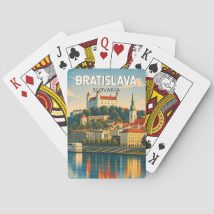 Bratislava Slowakije Illustratie Reis Kunst Retro Pokerkaarten